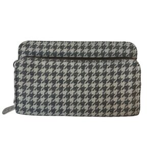 Thirty-One Gray Houndstooth Zip Around Soft Wallet